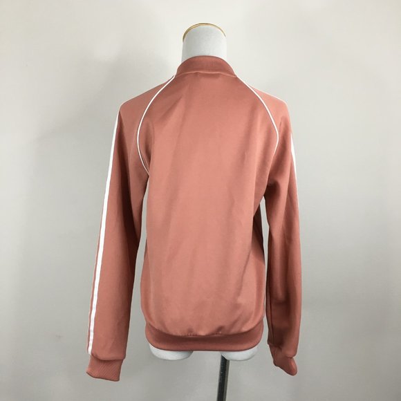 ADIDAS Dark Peach White Firebird Logo Embroidery Zip Pockets Track Jacket - Picture 10 of 16